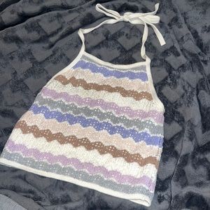 American Eagle crochet halter top size small